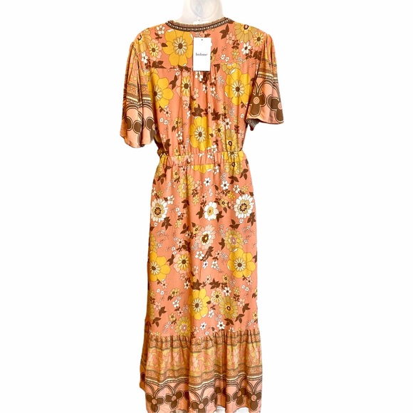 Boheme 60s Vibe Mustard Prairie Dress - Picture 4 of 9